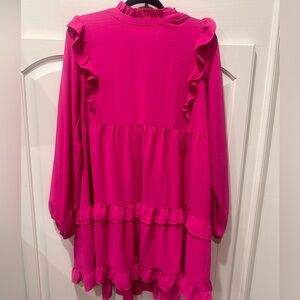Jodiful magenta ruffled tiered Charming pink dress. Perfect for any occasion NWT